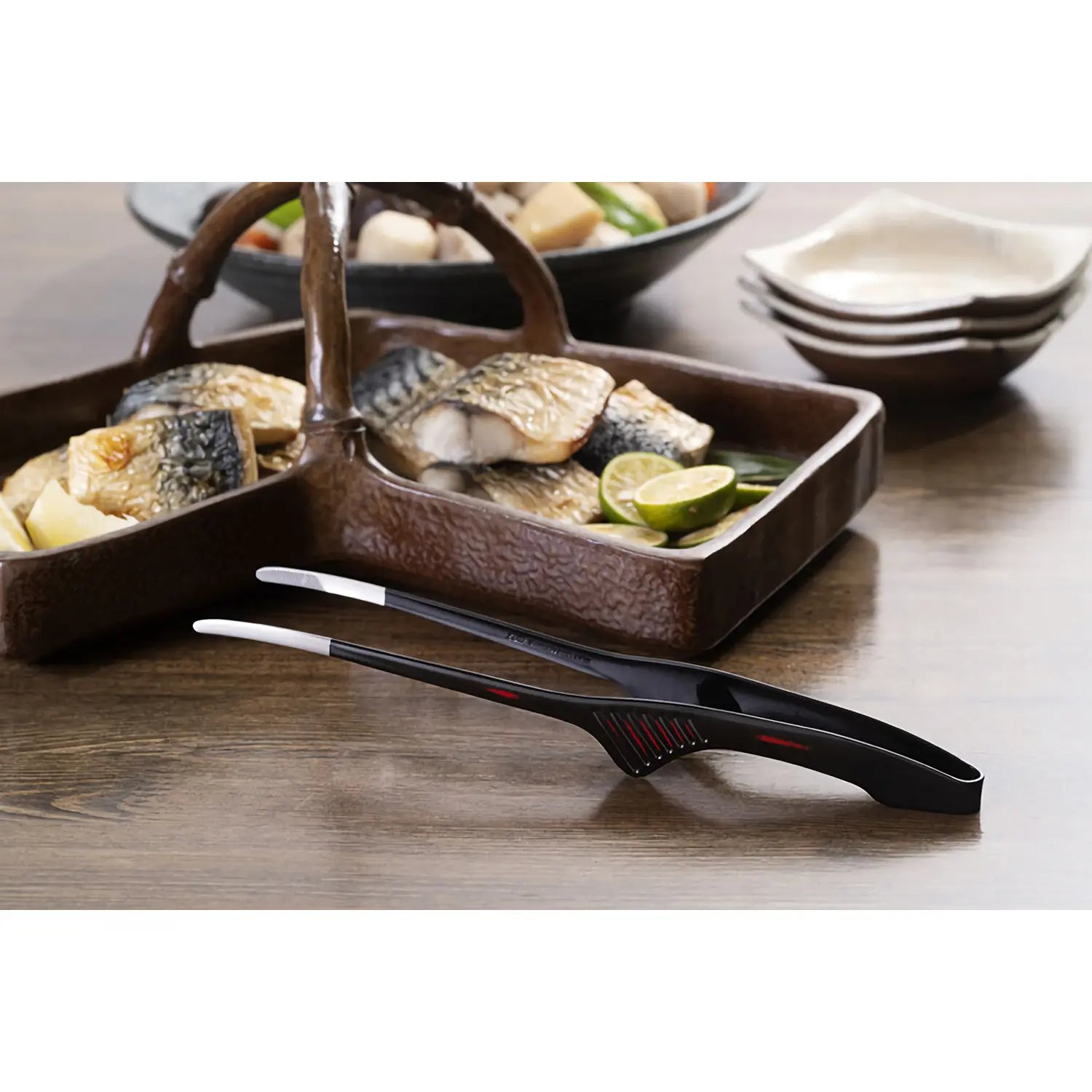 EBM Stainless Steel Chopstick Tongs - Kitchen Cooking Utensil for Sushi, Hot Pot & Asian Cuisine - Perfect for Serving, Stirring & Serving Noodles