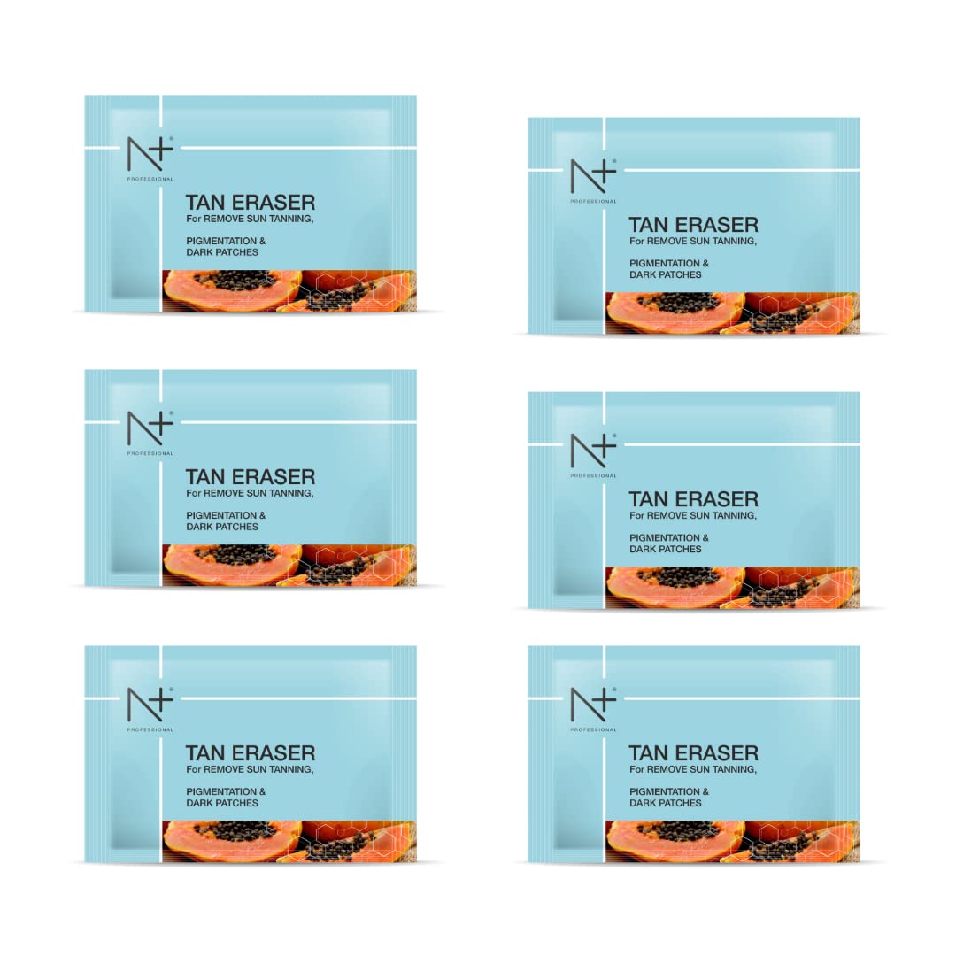 N Plus Professional Tan Eraser Mask - Remove Sun Tan, Pigmentation & Dark Spots - 6 Pack - Perfect for Post-Sun Care & Skin Brightening