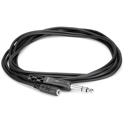 Hosa Technology Stereo Mini Female to Stereo 1/4 Male Headphone Extension Cable 10ft - High-Quality Audio Adapter for DJ Equipment, Studio Headphones, and Music Instruments