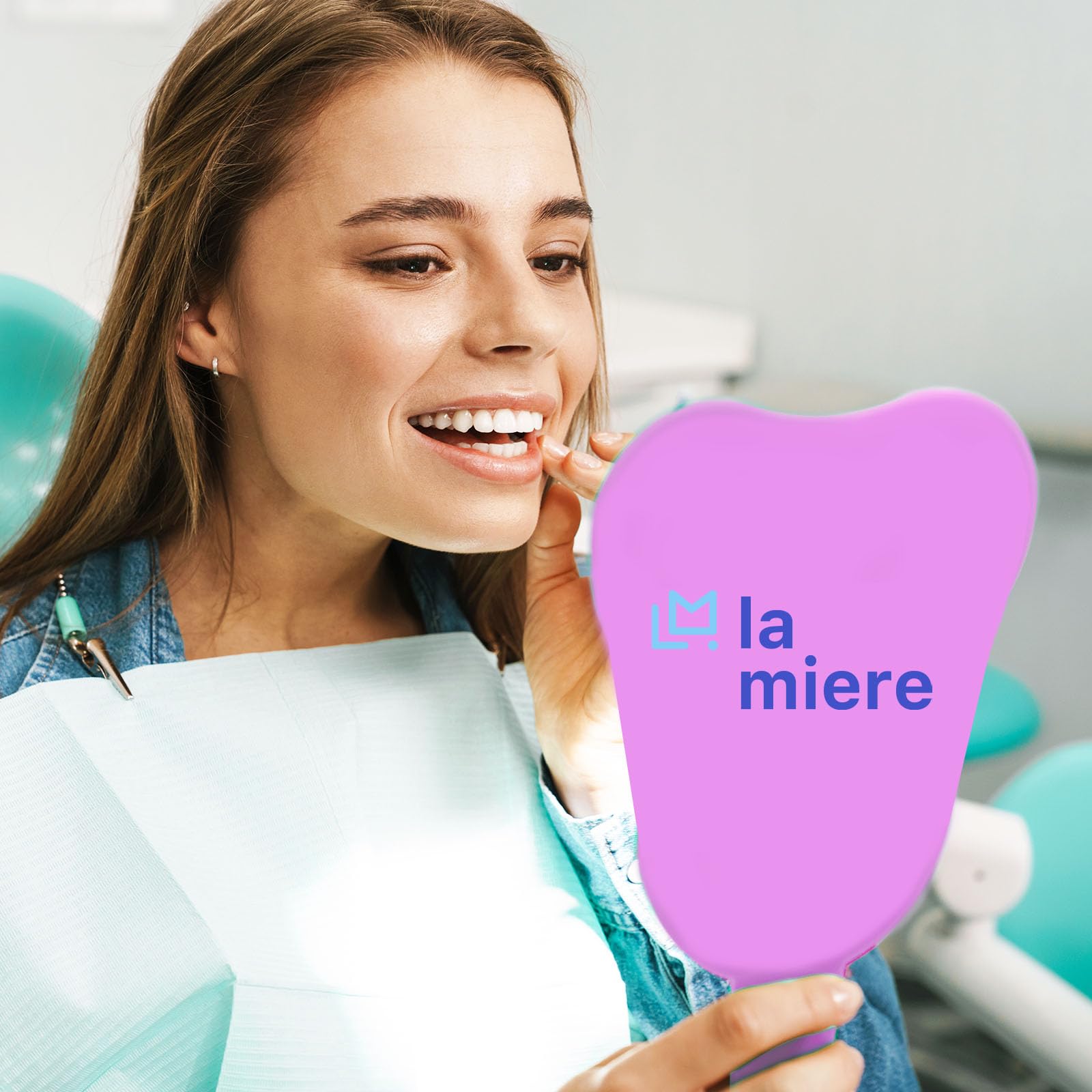 Pink Handheld Dental Mirror - Tooth Shaped Design with Comfortable Handle, Lightweight & Smooth for Dentists, Students & Home Use - Perfect for Dental Exams, Practice & Oral Hygiene Checks