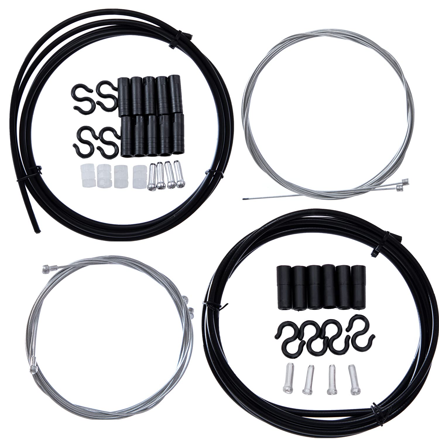 YBEKI Universal Bike Brake and Shifter Cable Kit - 2-in-1 Bicycle Cable Housing Set for Mountain Bikes, Road Bikes & MTB | Perfect for Brake Replacement and Gear Shifting Maintenance