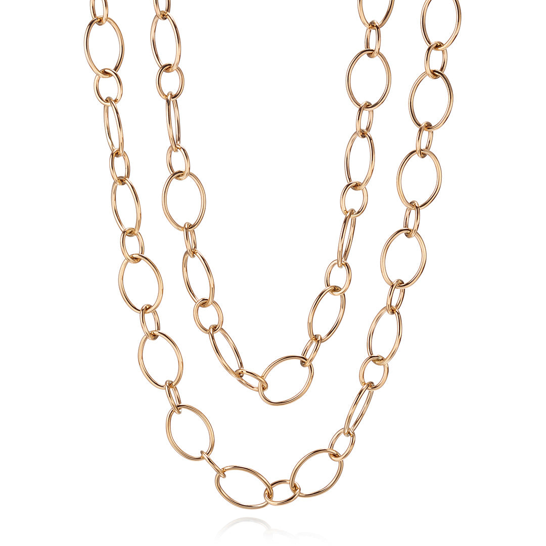 Elegant Opera Length Link Necklace for Women - 36 Inch Long Gold/Silver Chain Necklace for Evening Gowns, Formal Events & Special Occasions