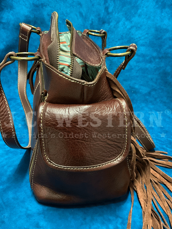 Ariat A770009602 Women's Victoria Collection Leather Satchel Handbag - Brown, Stylish & Durable for Work, Travel & Everyday Use