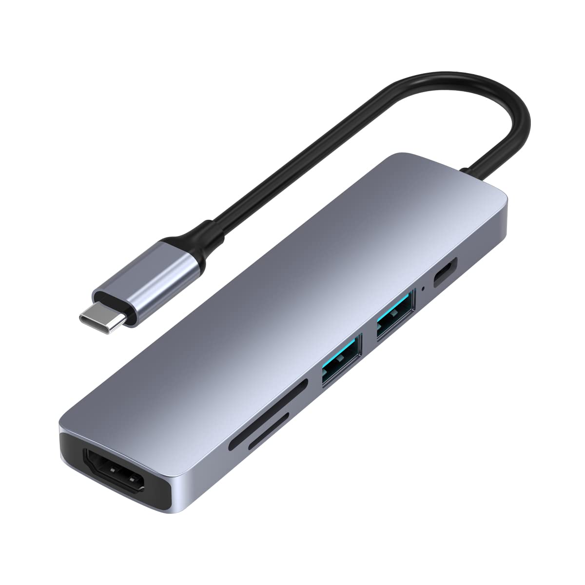 6-in-1 USB C Hub with 4K HDMI, USB 3.0 Ports & Power Delivery - Multi-Port Adapter for MacBook Pro/Air, iPad, Laptop & USB-C Devices | Ideal for Home Office, Travel & Video Conferencing