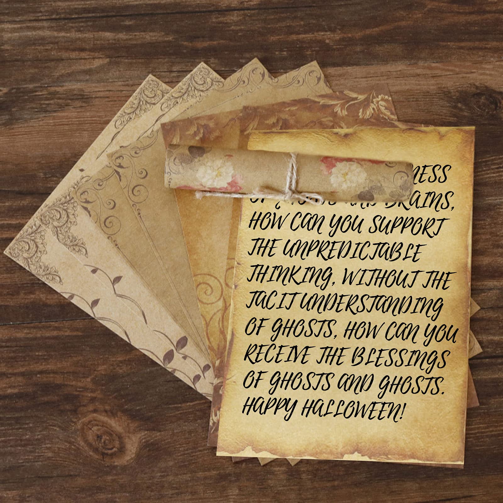 Vintage Stationery Paper and Envelopes Set - 4 Pack Aged Writing Paper with Retro Design for Letter Writing, Journaling & Scrapbooking