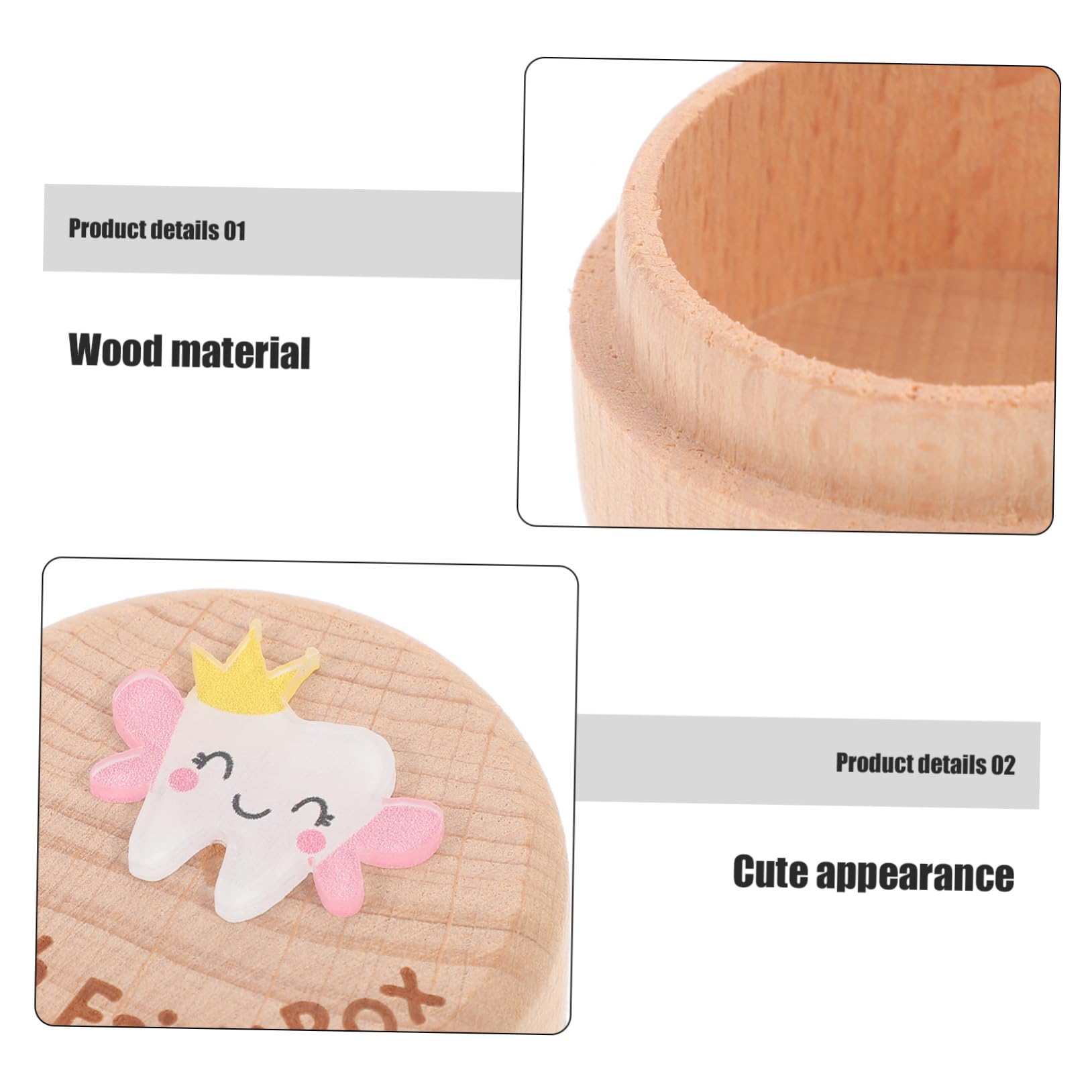 Wooden Tooth Keepsake Box - First Tooth Holder & Organizer for Baby Teeth - Perfect for Baby Showers, First Tooth Gifts, and Memory Preservation