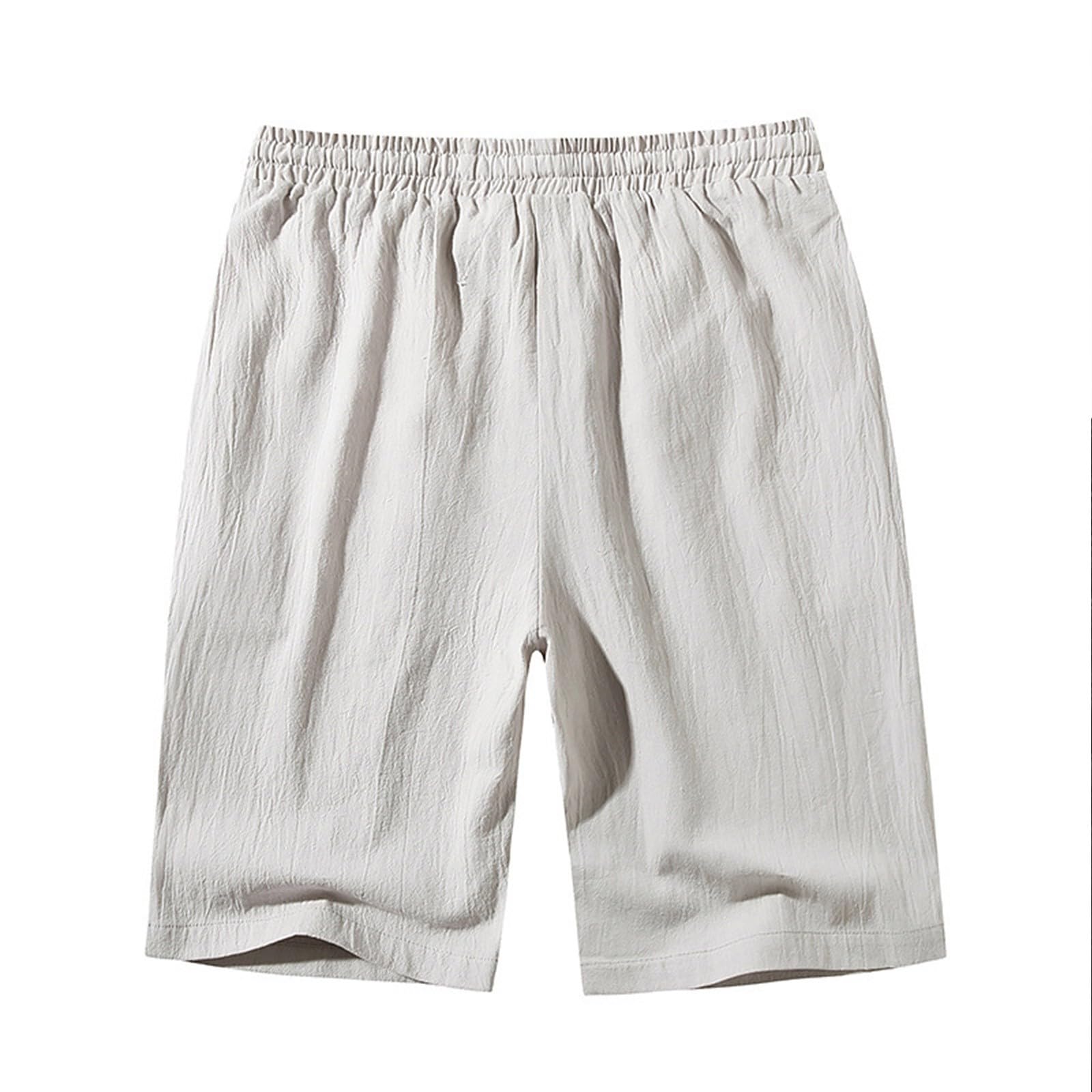 Breathable Men's Linen Shorts for Summer - Casual Drawstring Beach & Athletic Running Shorts with Pockets | Perfect for Outdoor Sports, Travel & Relaxation