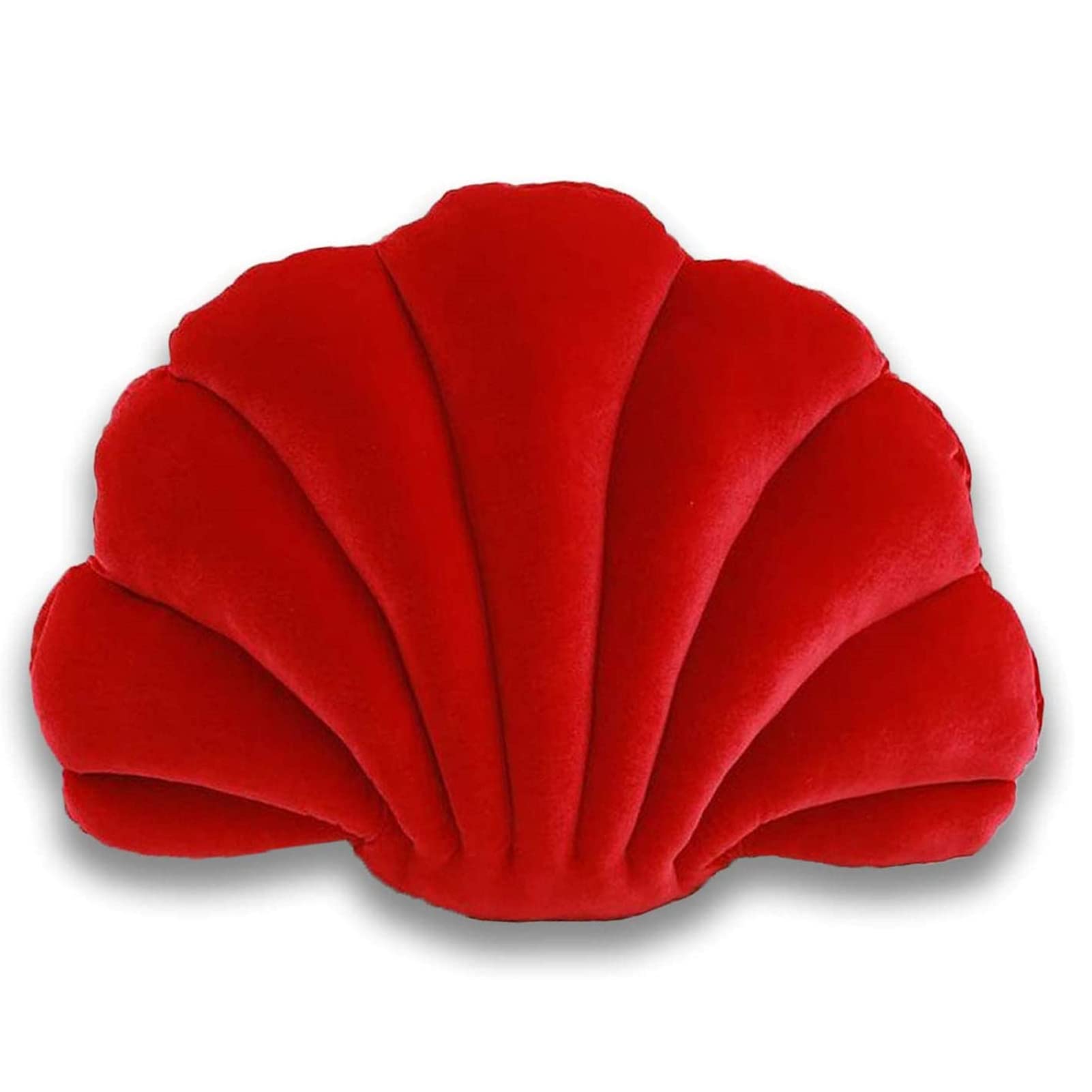 Seashell Shaped Throw Pillow - Velvet Plush Decorative Cushion for Beach Themed Bedroom, Living Room & Nursery Decor | Ocean Inspired Home Accent