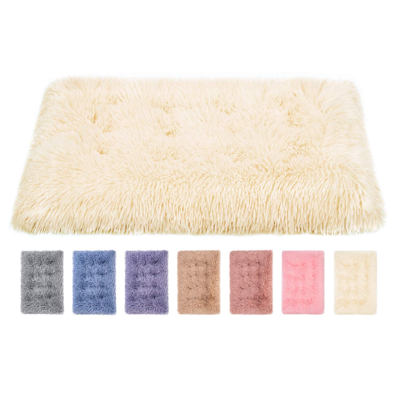 Premium Fuzzy Deluxe Pet Bed - Ultra Plush Orthopedic Dog & Cat Bed for Crates, Washable & Durable (15