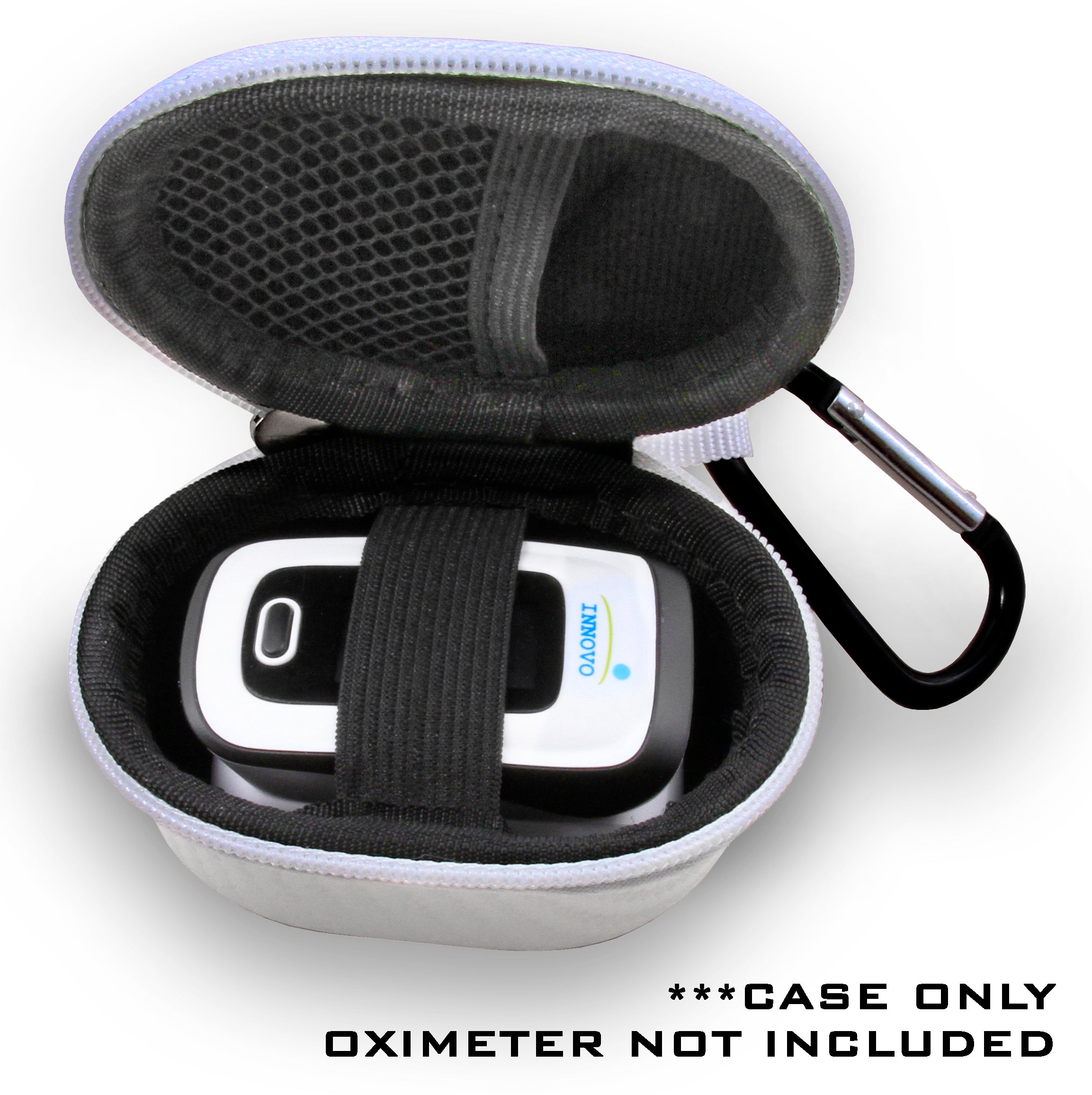 Waterproof Travel Case for Fingertip Pulse Oximeter - Fits Innovo Deluxe, Zacurate Pro & Santamedical Blood Oxygen Monitors - Portable Protective Storage for Home, Clinic & Outdoor Use