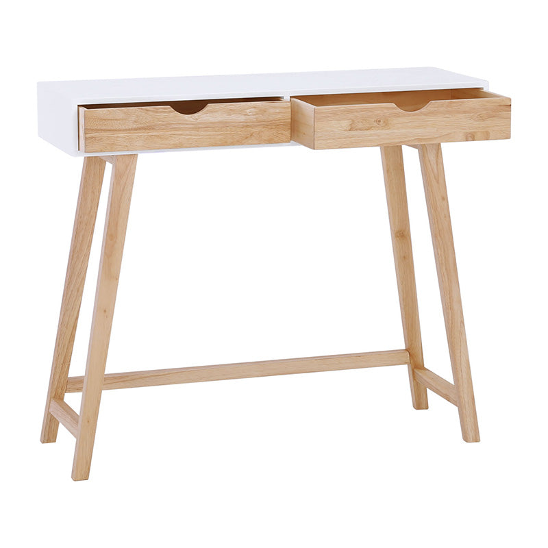 ARSENIO 35.4 Inch Console Table - Natural & White Finish for Entryway, Hallway, or Living Room Decor