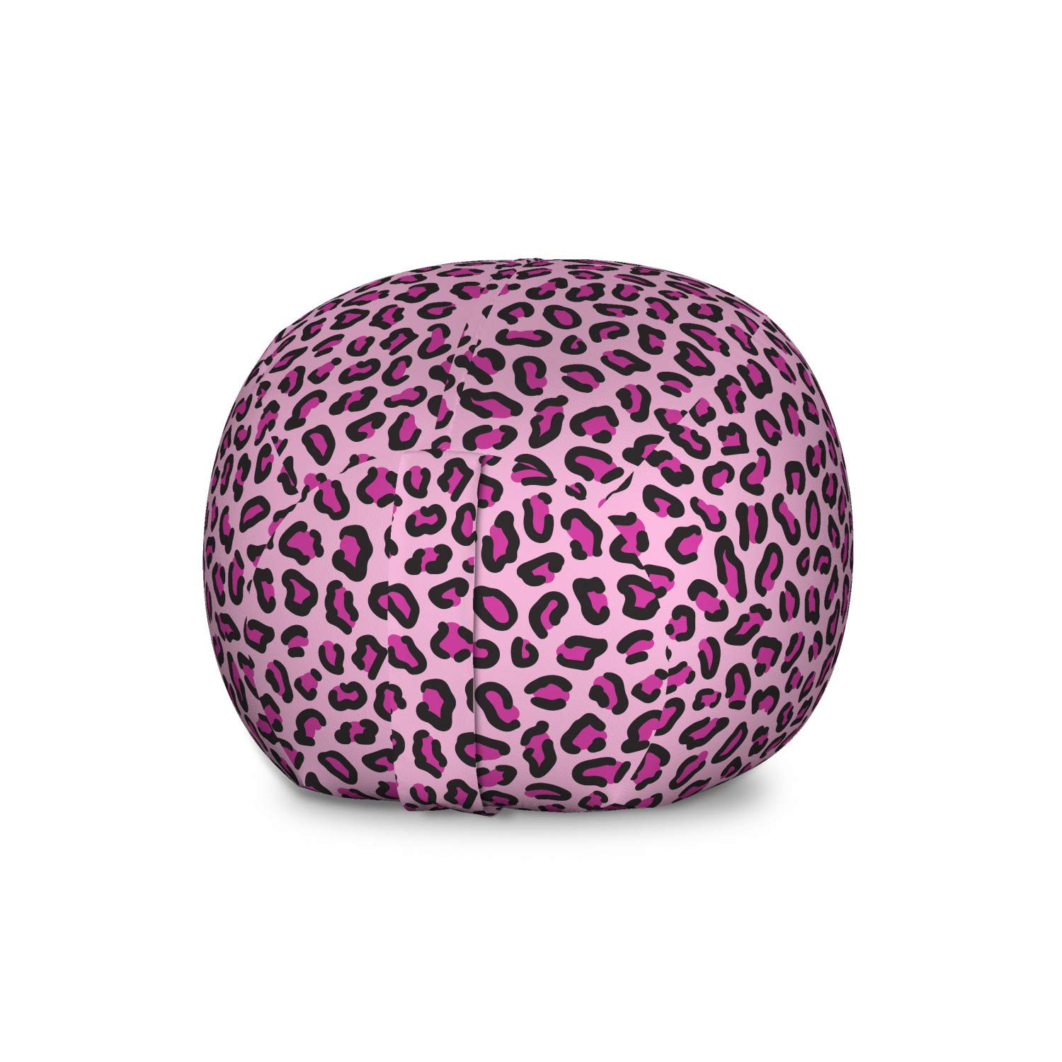 Ambesonne Jaguar Pattern Toy Storage Bag Chair - Large Washable Stuffed Animal Organizer with Animal Skin Design in Pale Pink Magenta Black | Kids Room Decor, Playroom Storage, Nursery Organization