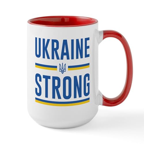 White/Red Inside - Ukraine Strong Large Mug