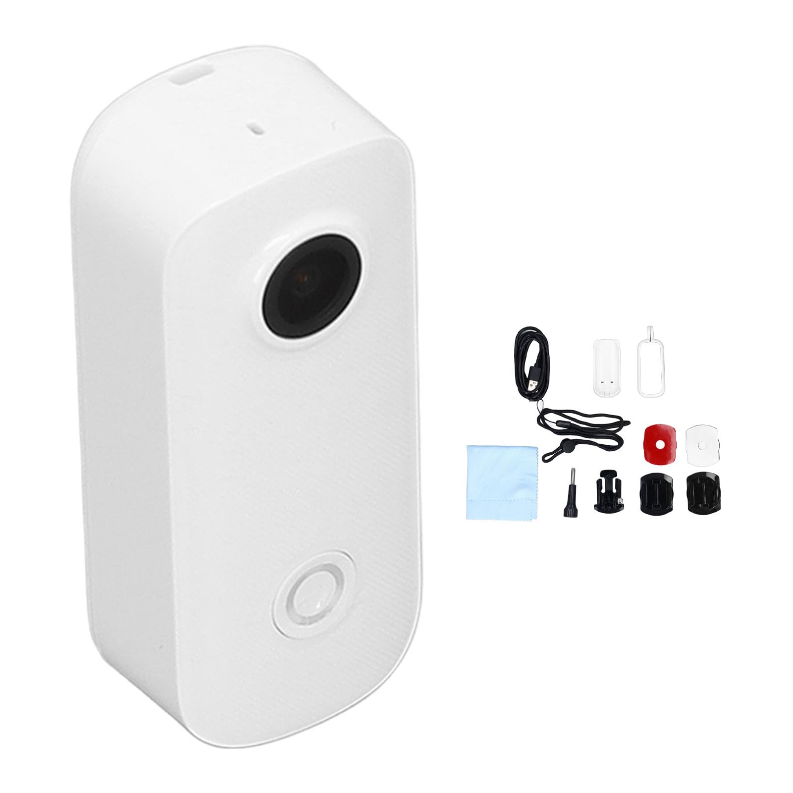 Compact Action Camera for Outdoor Adventures - Lightweight Pet Camera, Travel & Sports Recording (White) - Perfect for Hiking, Vlogging & Pet Monitoring