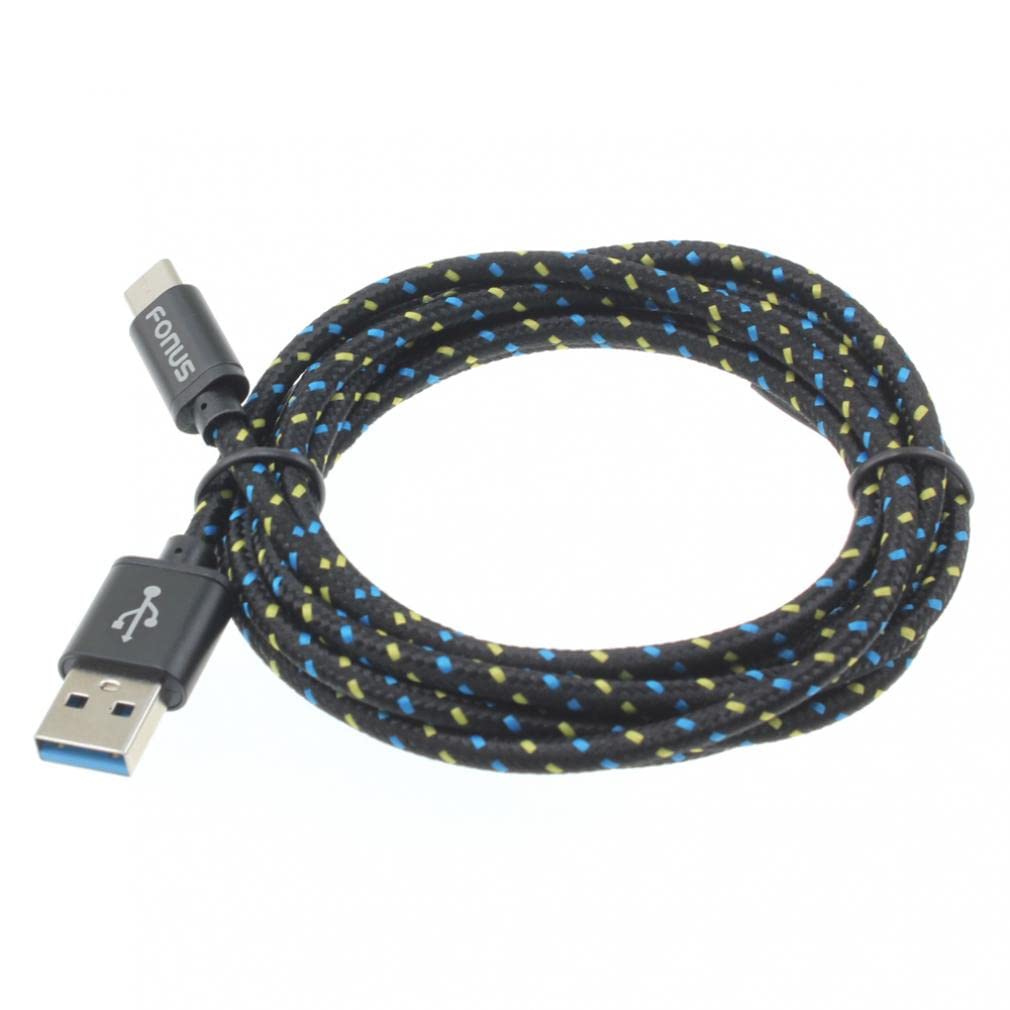 6ft USB Type-C Charger Cable - Fast Charging & Sync Braided Cord for Samsung Galaxy A03s | Durable Nylon-Braided Long USB-C Cable | Perfect for Home, Office & Travel Charging