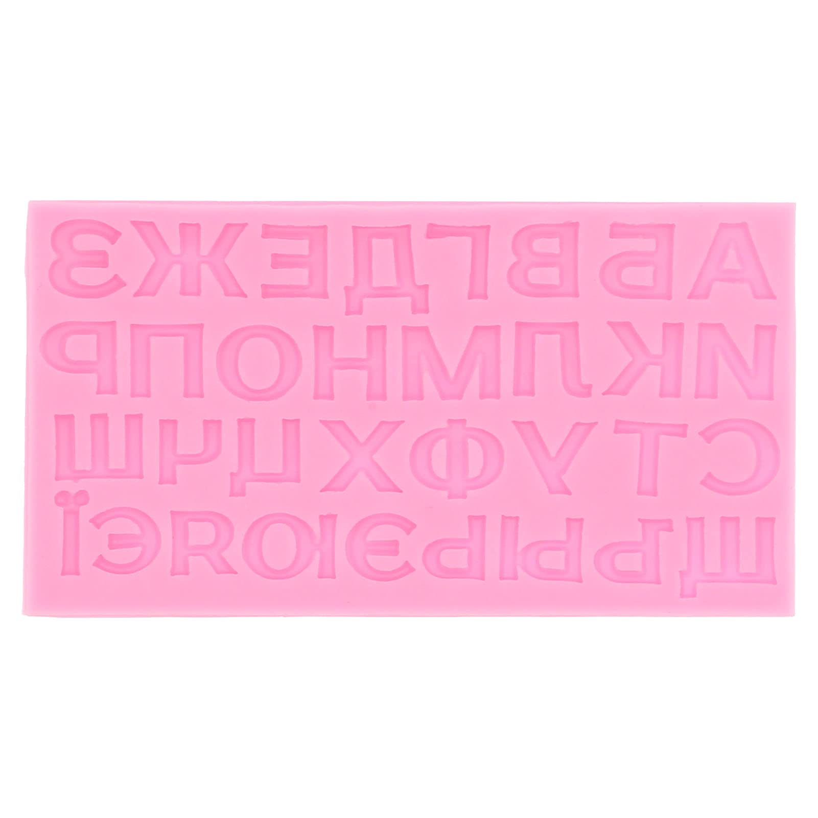 Russian Alphabet Silicone Letter Molds for Fondant, Chocolate & DIY Baking - Pink | Perfect for Cake Decorating, Candy Making & Craft Projects