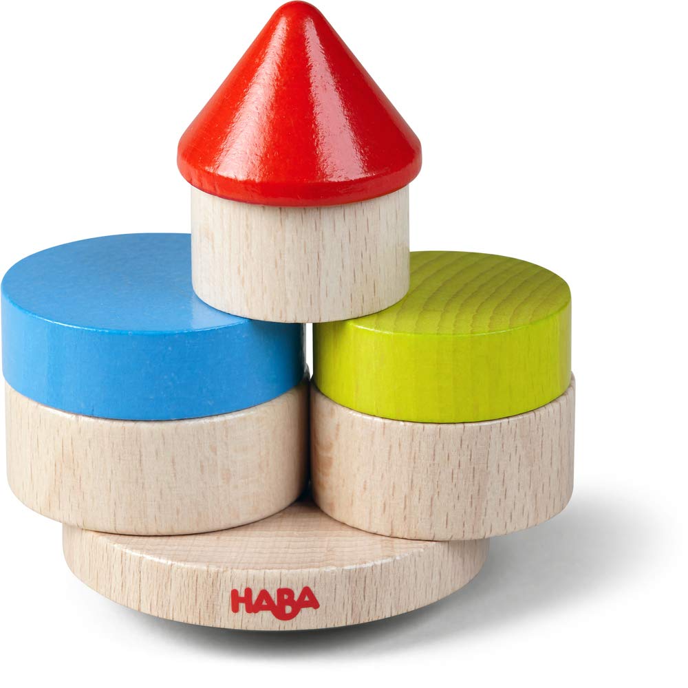 HABA Wobbly Tower Stacking Game - Wooden Block Balancing Game for Kids Ages 3+ | Fun Family Party & Preschool Learning Activity