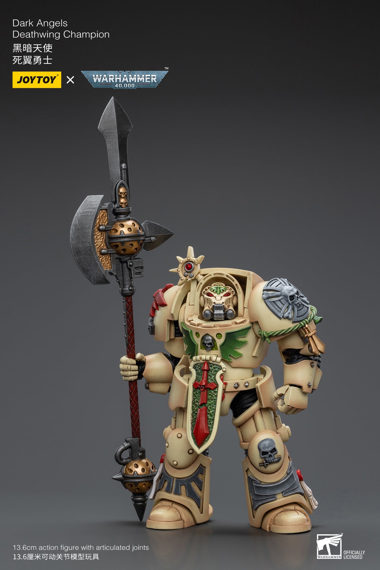 JOYTOY 1/18 Scale Warhammer 40K Dark Angels Deathwing Action Figure - Collectible Miniature for Tabletop Gaming & Display