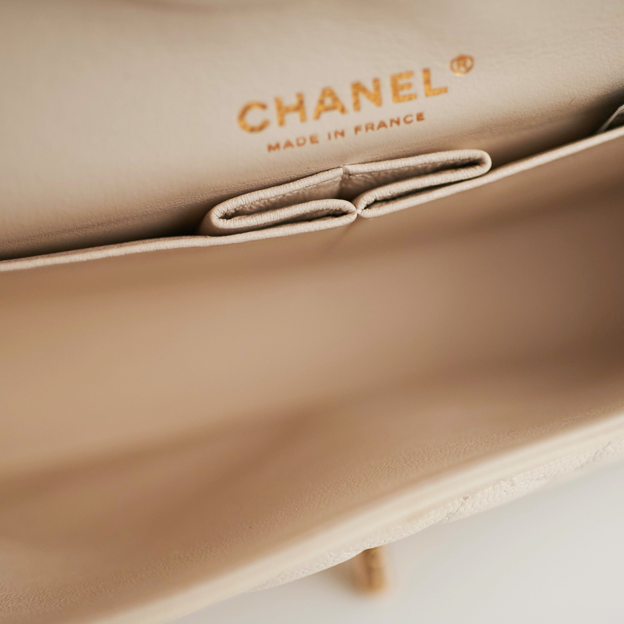 Chanel Quilted Caviar Medium/Large Double Flap Ivory Handbag - Luxury Designer Crossbody Bag for Women, Perfect for Date Night & Special Occasions