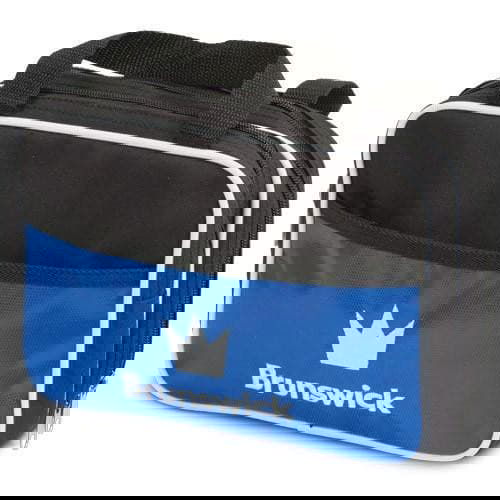 Brunswick Black/Royal Bowling Accessory Bag - Durable & Stylish for Bowling Balls, Shoes & Gear - Perfect for League Play & Practice Sessions