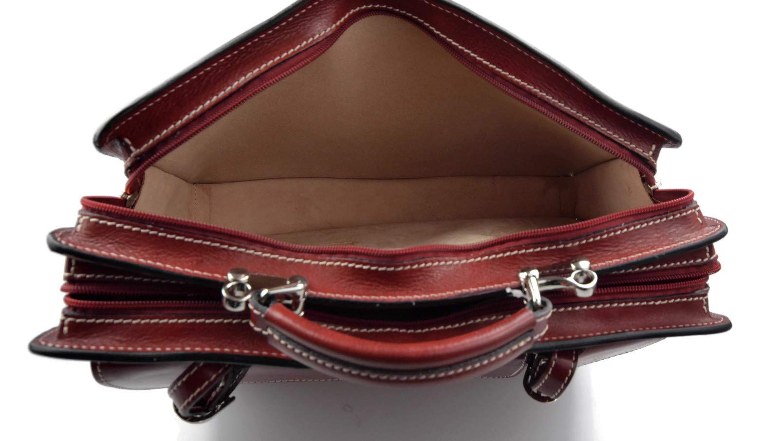 Premium Genuine Leather Shoulder Bag for Women & Men - Business Briefcase, Messenger Bag, Office Document Folder - Stylish Carry On Work Bag (Red) - Perfect for Business Travel, Commuting & Professional Meetings
