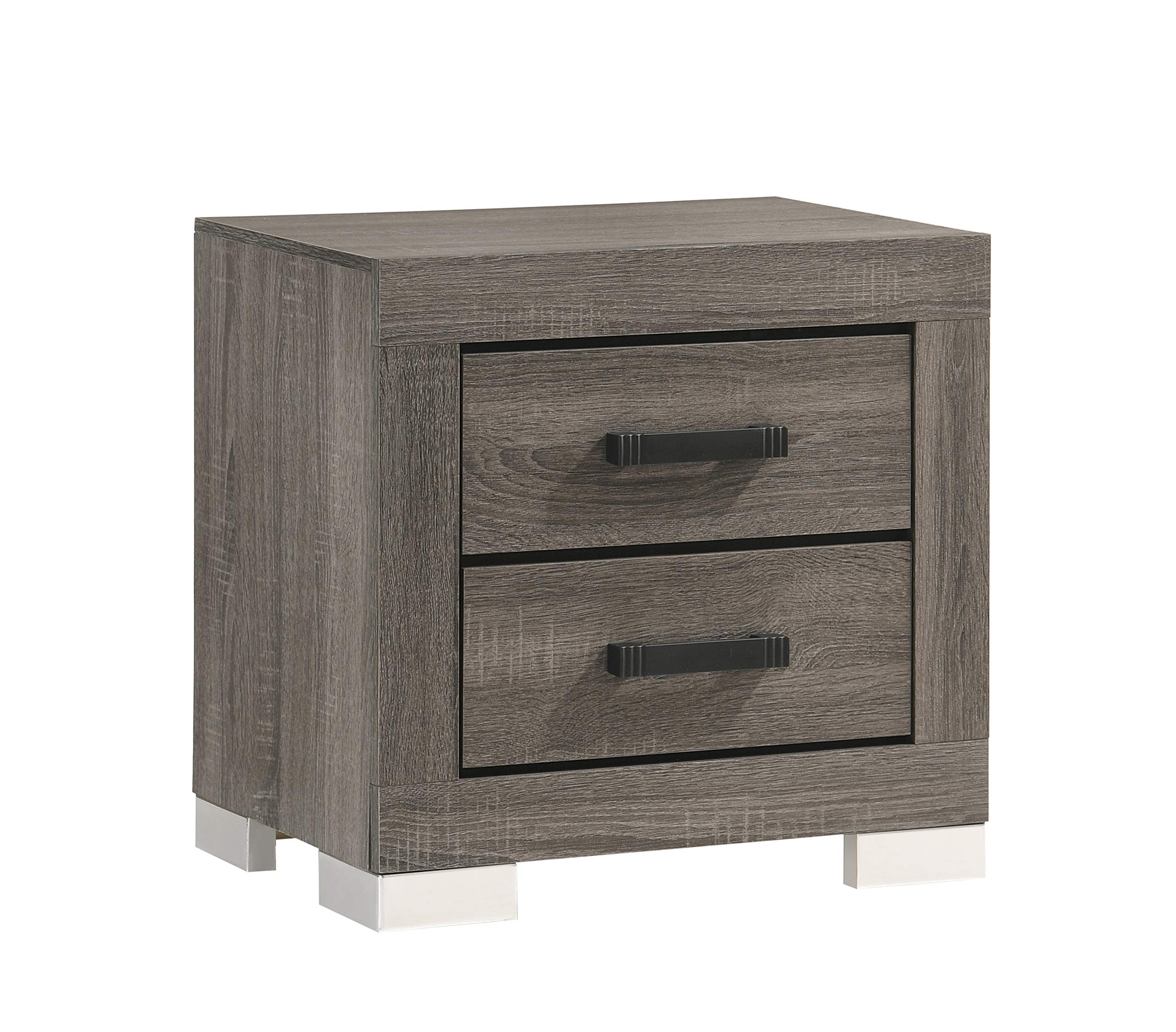 Kings Brand Furniture – Lorain 5-Piece King Size Gray Bedroom Set with Bed, Dresser, Mirror & 2 Nightstands – Modern Bedroom Furniture for Master Suite & Guest Room