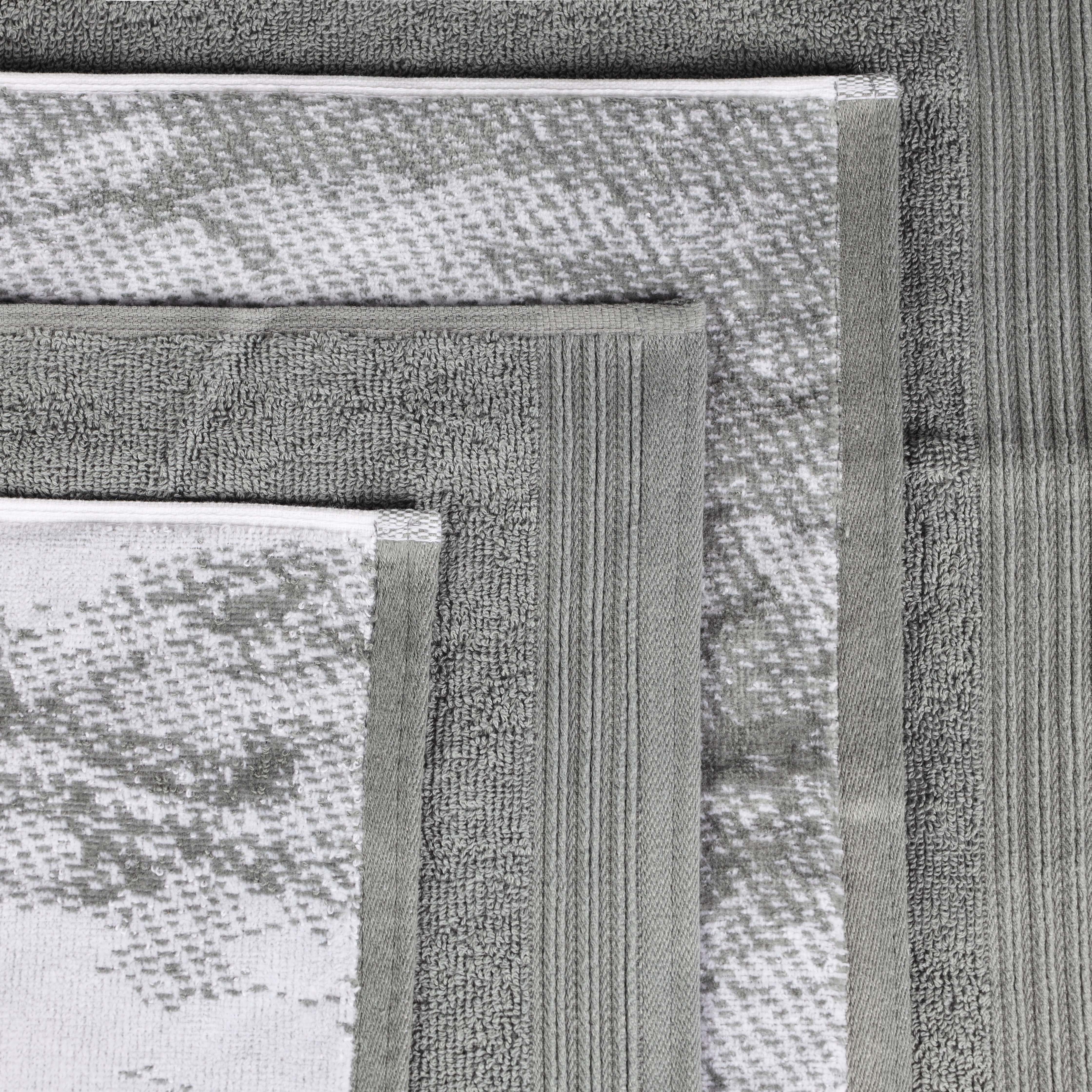 Premium 4-Piece Cotton Bath Towel Set - Soft & Absorbent Solid & Marble Design - Perfect for Spa, Bathroom & Luxury Home Decor