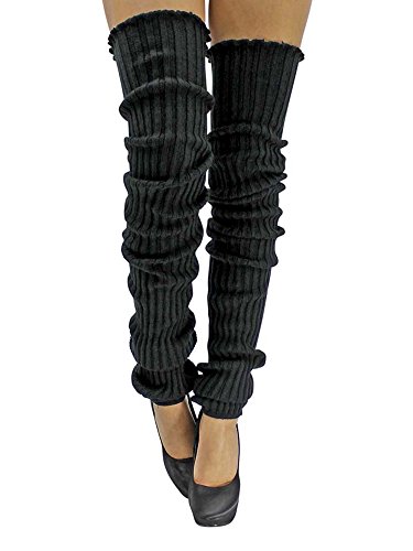 Luxury Divas Slouchy Thigh High Knit Dance Leg Warmers for Women - Cozy Winter Boot Socks, Ballet Warm Up, Yoga & Dance Class Accessories