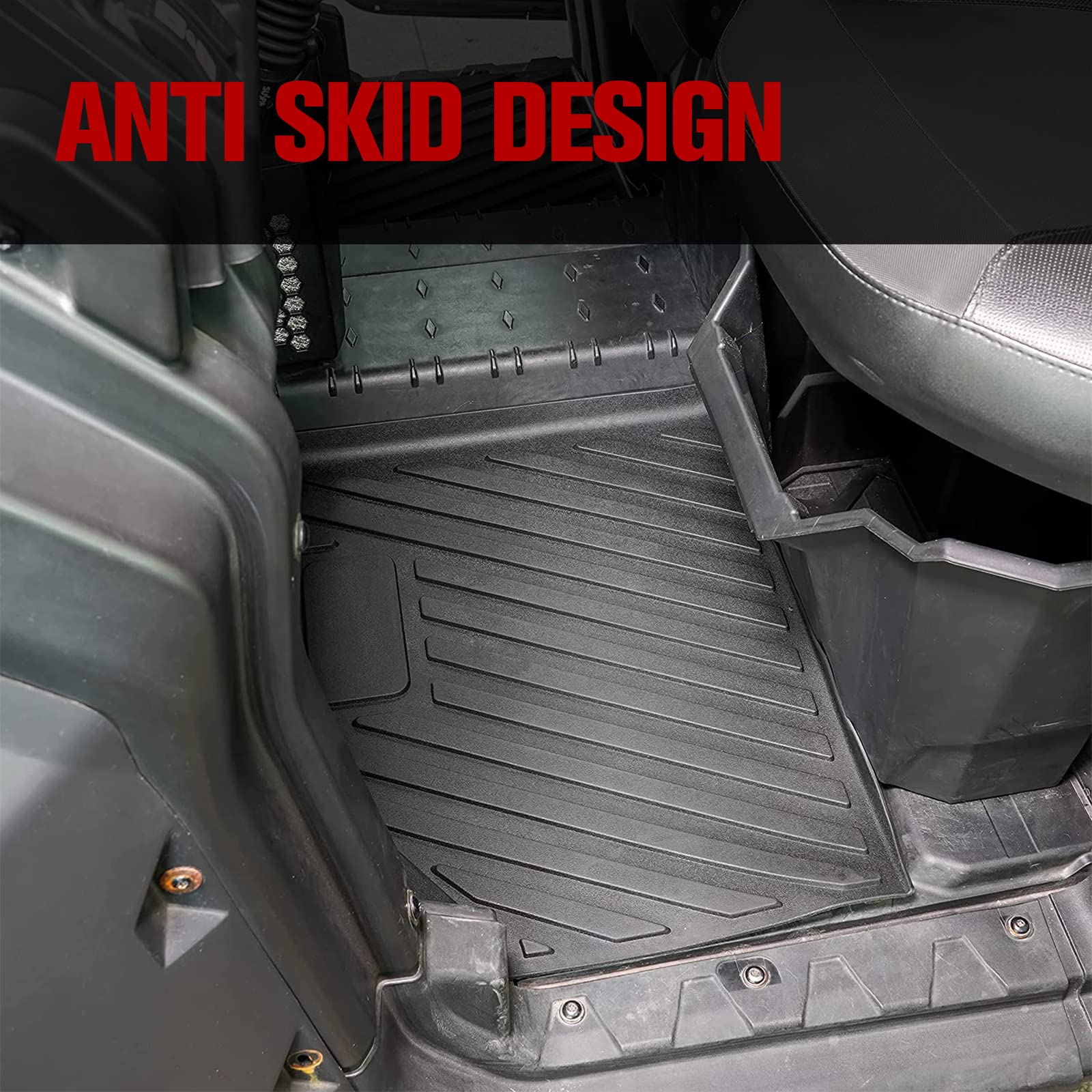 A & UTV PRO Custom Fit Front Floor Mats for 2016-2025 Can Am Defender/Defender MAX HD5 HD8 HD10 - Heavy Duty All-Weather Protection - Perfect for Off-Roading, Hunting & Farm Use