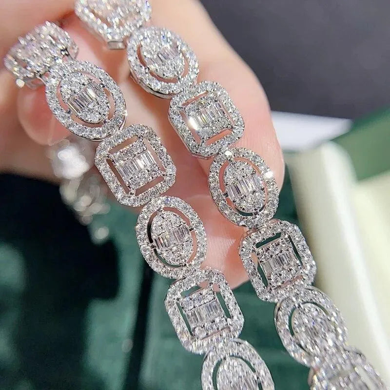 18K Real Gold Diamond Bracelet with 3.6ct Natural Diamonds - Elegant Jewelry Gift for Women, Perfect for Weddings, Anniversaries & Special Occasions