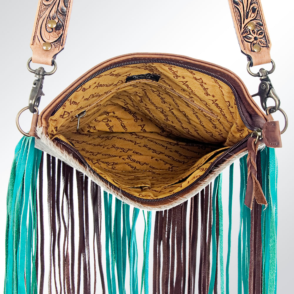 American Darling ADBG648 Genuine Leather Women's Western Crossbody Purse - Stylish Handbag for Casual Outings, Travel & Everyday Use