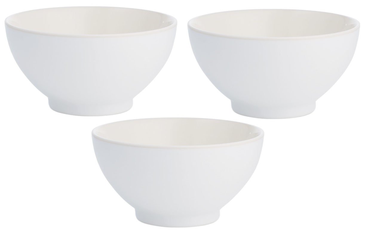 Noritake Colorwave 3-Piece Bowl Set - Premium White Porcelain Serving Bowls for Soup, Salad & Dessert | Elegant Dinnerware for Home Dining & Entertaining