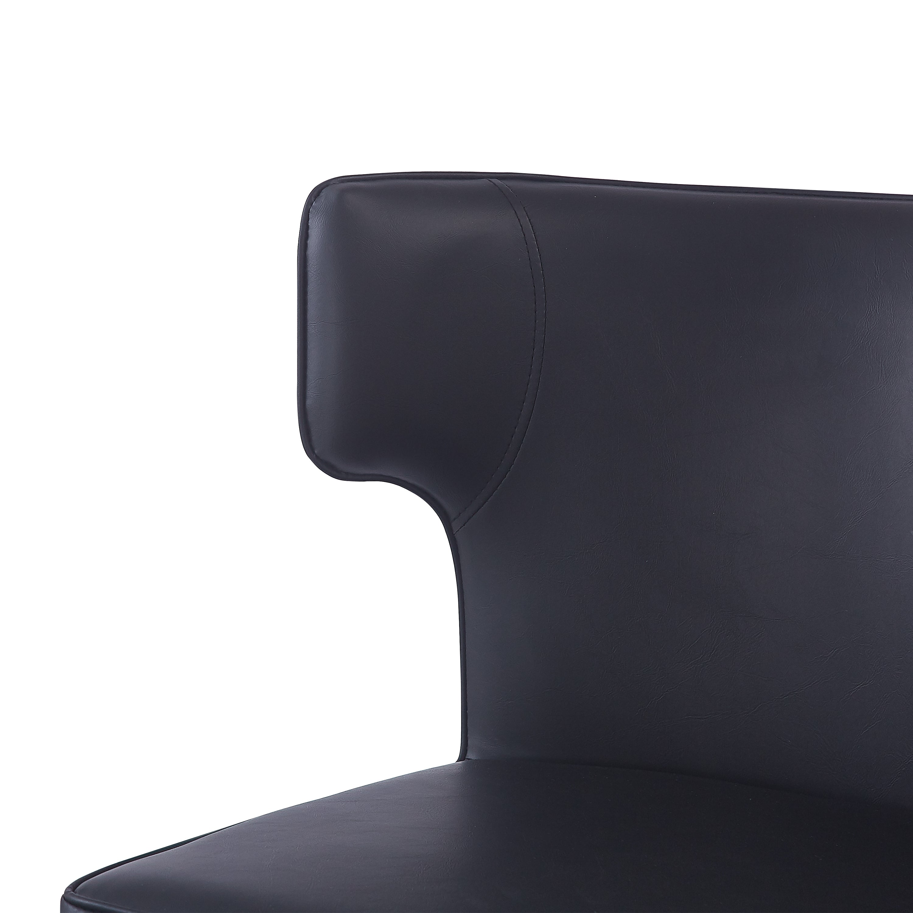 28 Inch Counter Height Bar Stools Set of 2 - Modern PU Leather Upholstered Bar Chairs with Metal Footrest & Sturdy Frame for Kitchen Island, Breakfast Bar, Dining Room - Black - Perfect for Entertaining, Small Spaces & Contemporary Home Decor