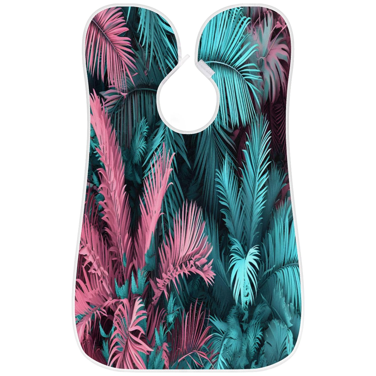 Men's Summer Palm Leaf Print Shaving Bib - Waterproof Beard & Hair Dye Apron for Barbers, Makeup Artists | Sink Hair Catcher, Grooming Accessory & Perfect Gift for Beard Trimming, Styling & Haircut Sessions