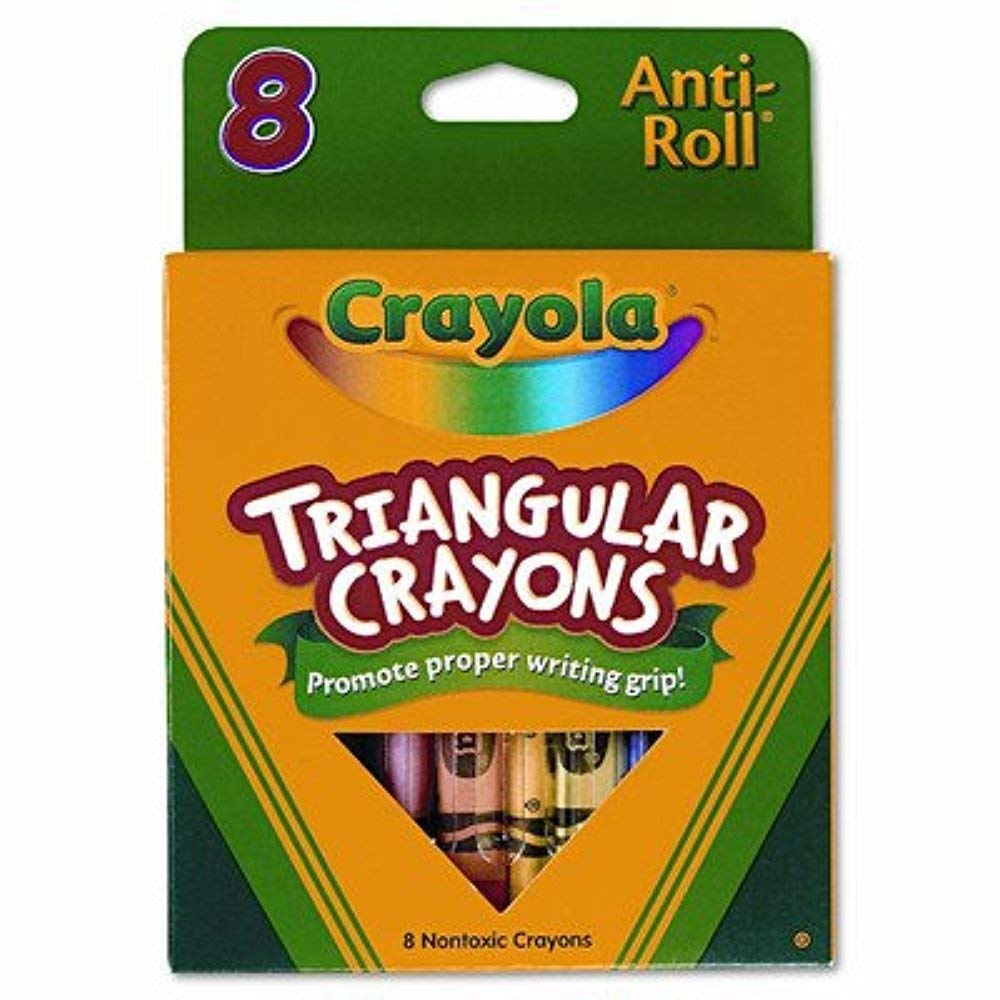 Non-Toxic Triangular Crayons for Kids - 8 Pack (Set of 3) - Perfect for Early Childhood Education, Classroom Supplies & Art Activities