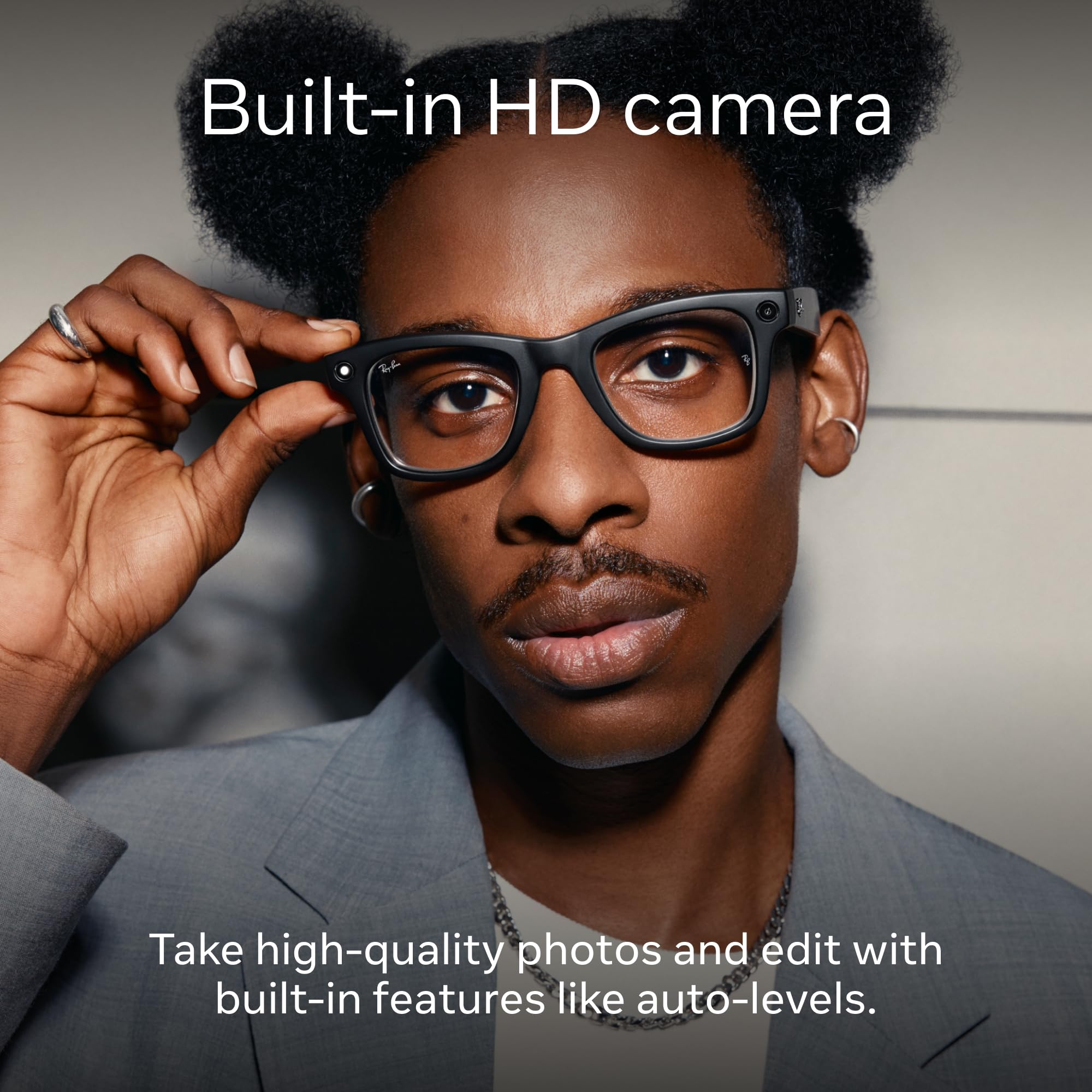 Ray-Ban Meta Smart Glasses - Wayfarer Style with Audio & Camera - Hands-Free Calling, Music & Photos - Perfect for Travel, Workouts & Outdoor Adventures