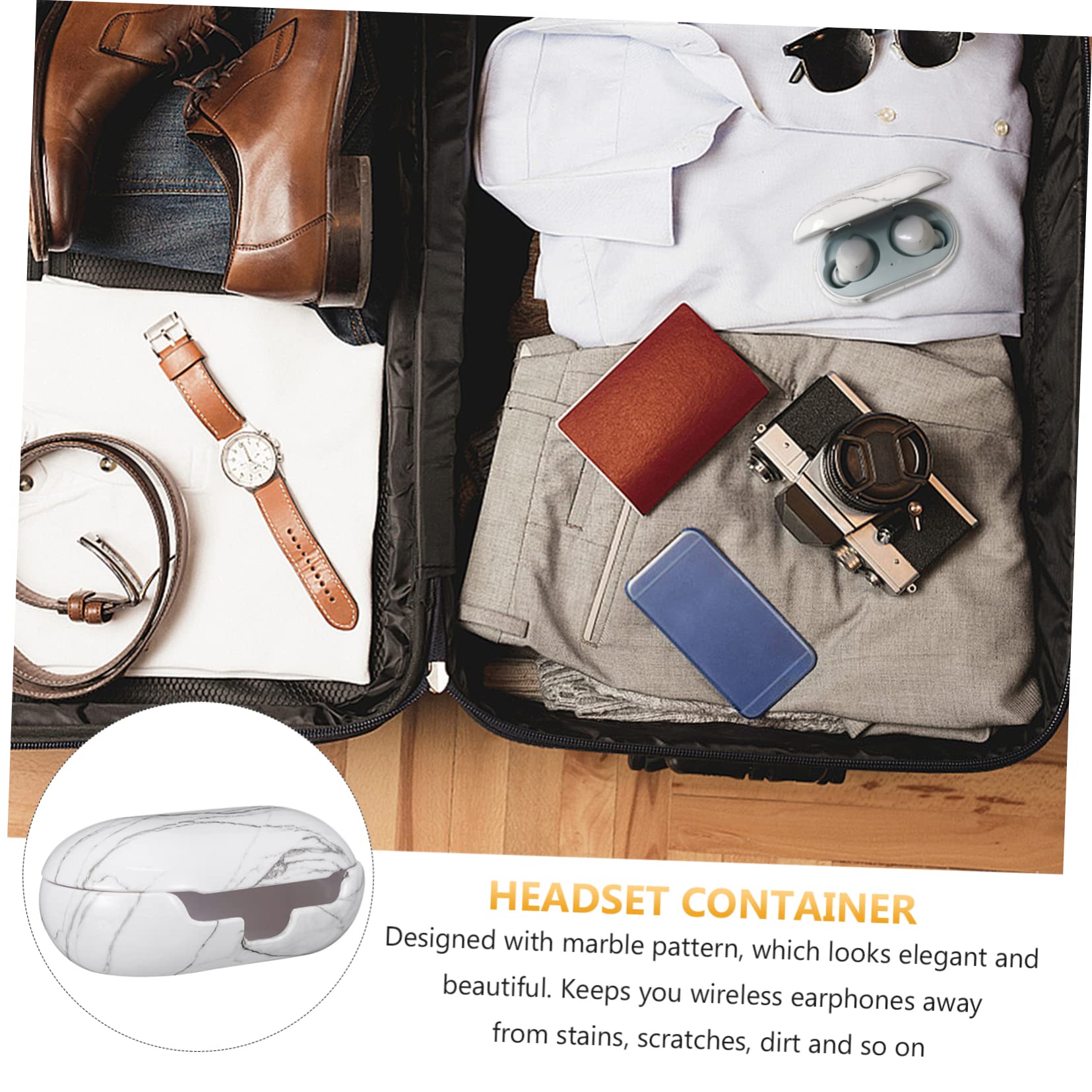 Homoyoyo Protective Headphone Case - Shockproof & Anti-Fall Headset Storage Cover for Travel, Gym, and Office Use - White (1 Pack)