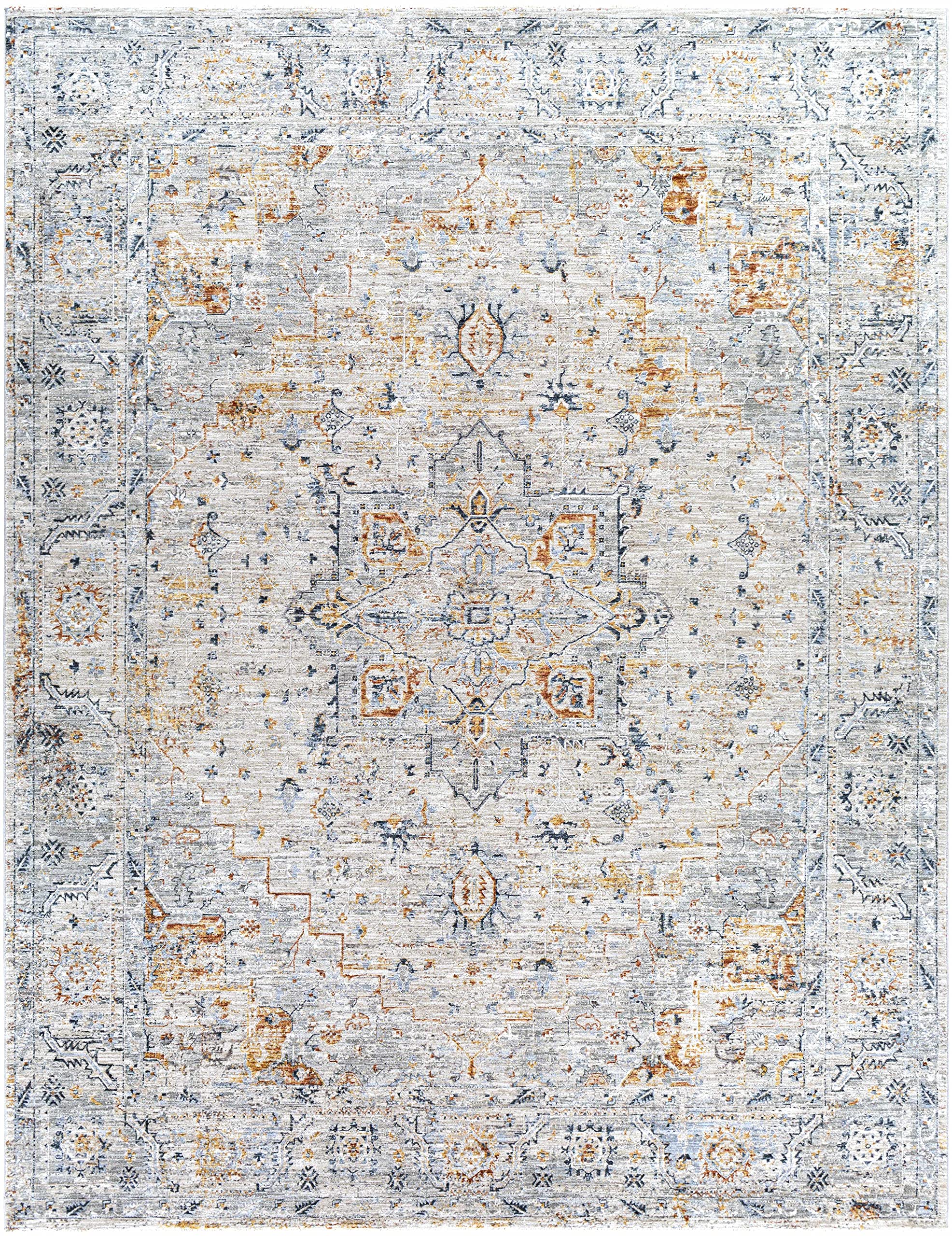 Premium Hauteloom Darvel Area Rug for Living Room & Bedroom - Soft Beige, Green, Red 5' x 7'5