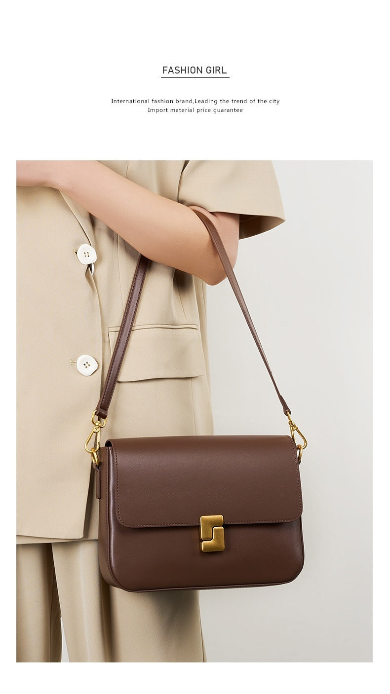 Premium Genuine Leather Shoulder Messenger Bag - Crossbody Underarm Bag for Men & Women - Perfect for Work, Travel & Everyday Use