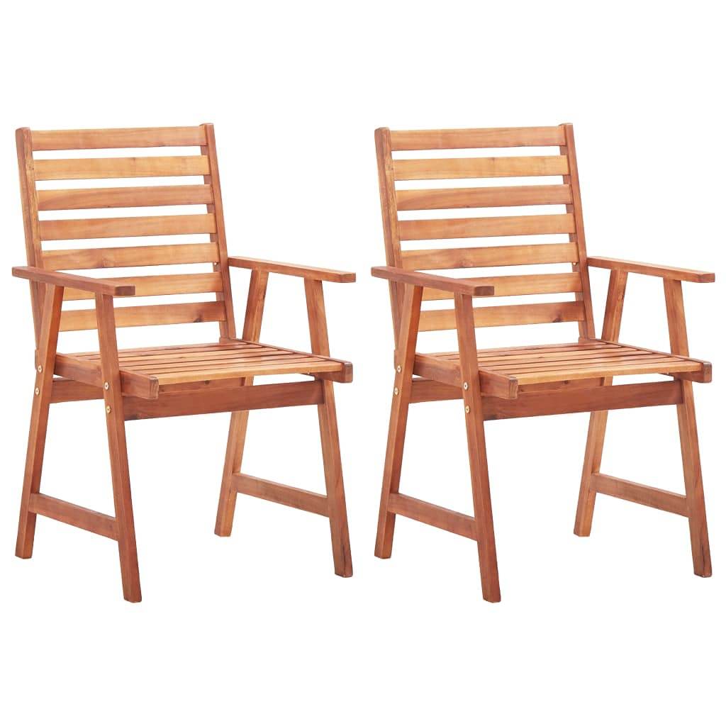 2-Piece Acacia Wood Balcony Chairs - Weatherproof Indoor & Outdoor Dining Chairs for Patio, Terrace, Garden - Fast Shipping | Perfect for Outdoor Entertaining & Relaxation