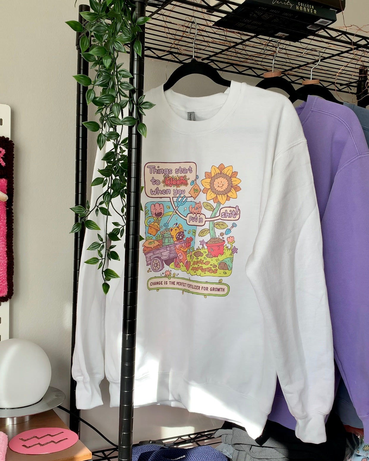 Growth Takes Effort Sweatshirt - Motivational White Graphic Crewneck for Healing & Self-Improvement | Perfect for Summer Reset, Gym Workouts & Daily Inspiration