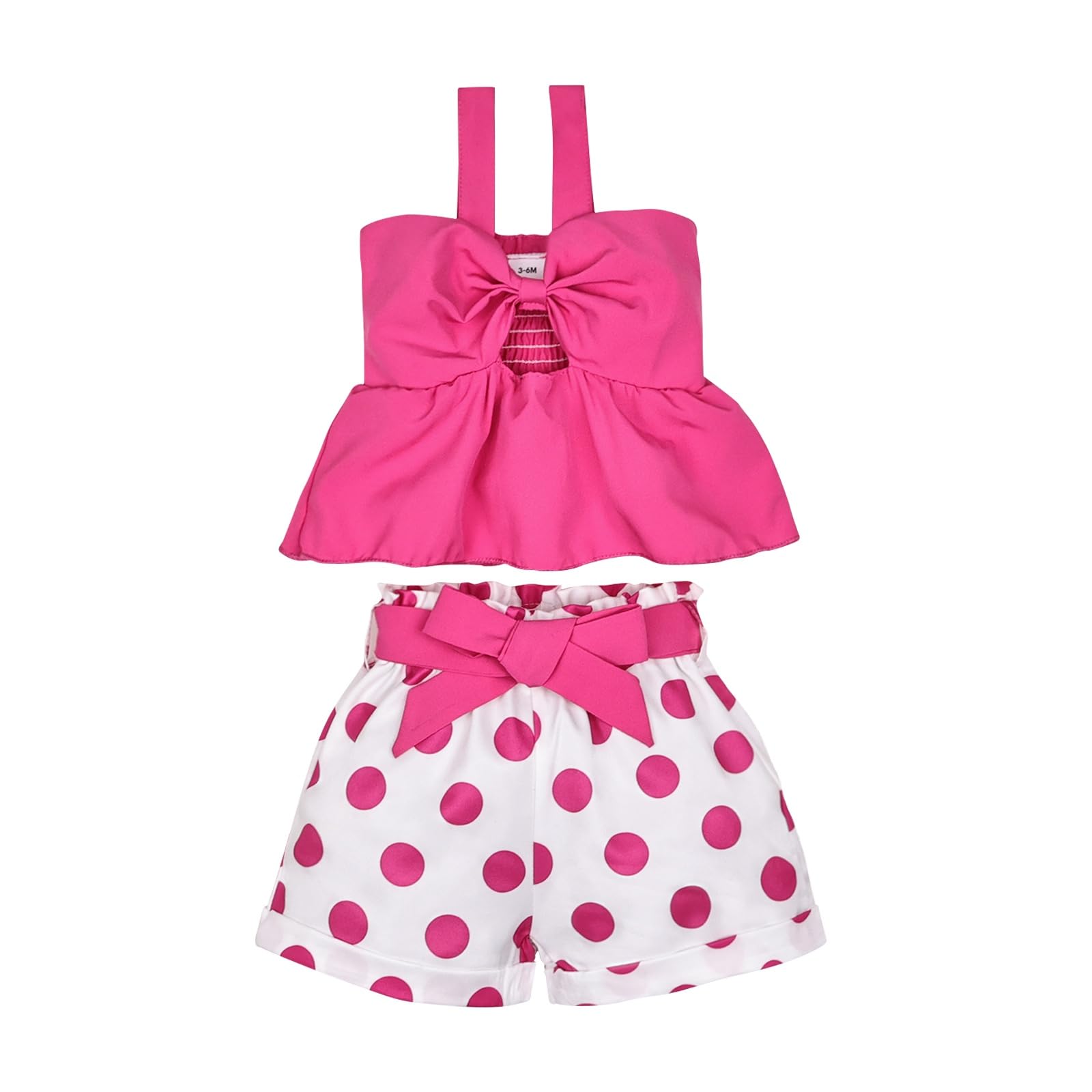 Adorable Baby Girl Summer Outfits - Bow Strap Tank Top & Shorts Set for Infants 3 Months to 4 Years | Perfect for Playdates, Beach Trips & Family Photos