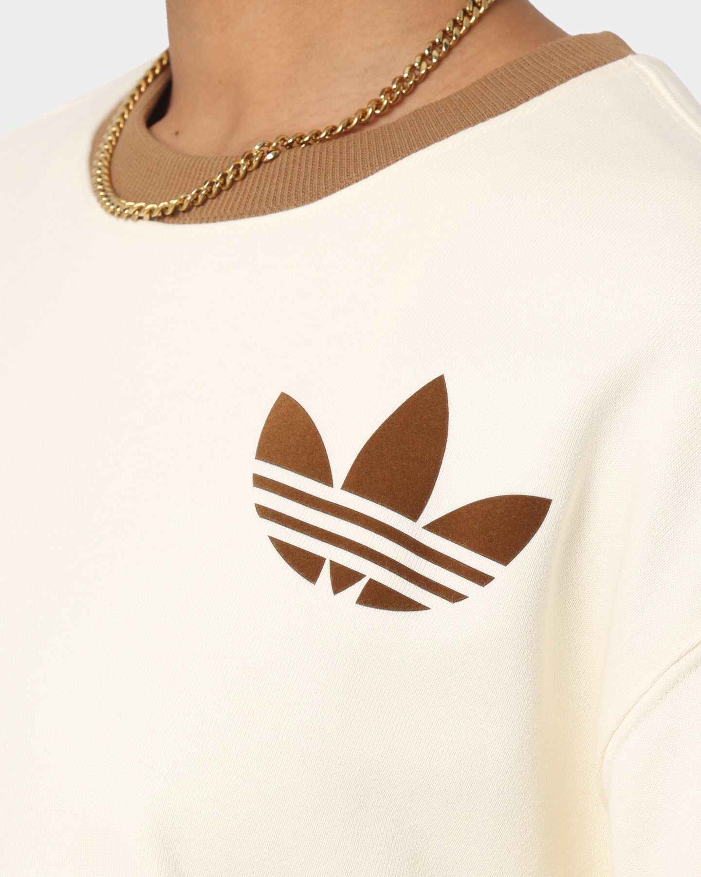 Adidas Adicolor Women's Crewneck Sweatshirt - Soft Cotton Pullover Hoodie in Cream White | Casual Streetwear & Gym Essentials for Women