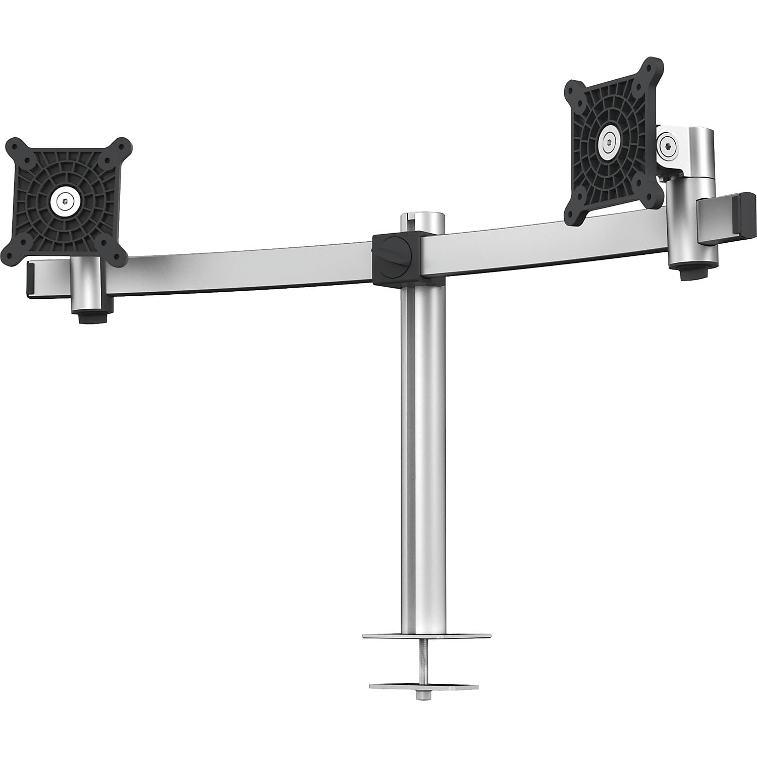 Durable Dual Monitor Mount Stand for 2 Screens 21-27 Inch - Adjustable Height, Tilt & Rotation - VESA 75/100 Compatible - Ergonomic Desk Clamp with Through Bolt - Perfect for Home Office, Gaming Setup & Workspace Productivity