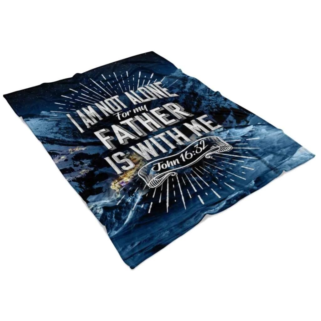 John 16:32 'I Am Not Alone' Christian Prayer Blanket - Bible Verse Fleece Blanket for Worship, Bible Study & Comfort - Religious Gift for Catholics, Jesus Lovers & Spiritual Seekers - Cozy Lion Design Faith Throw