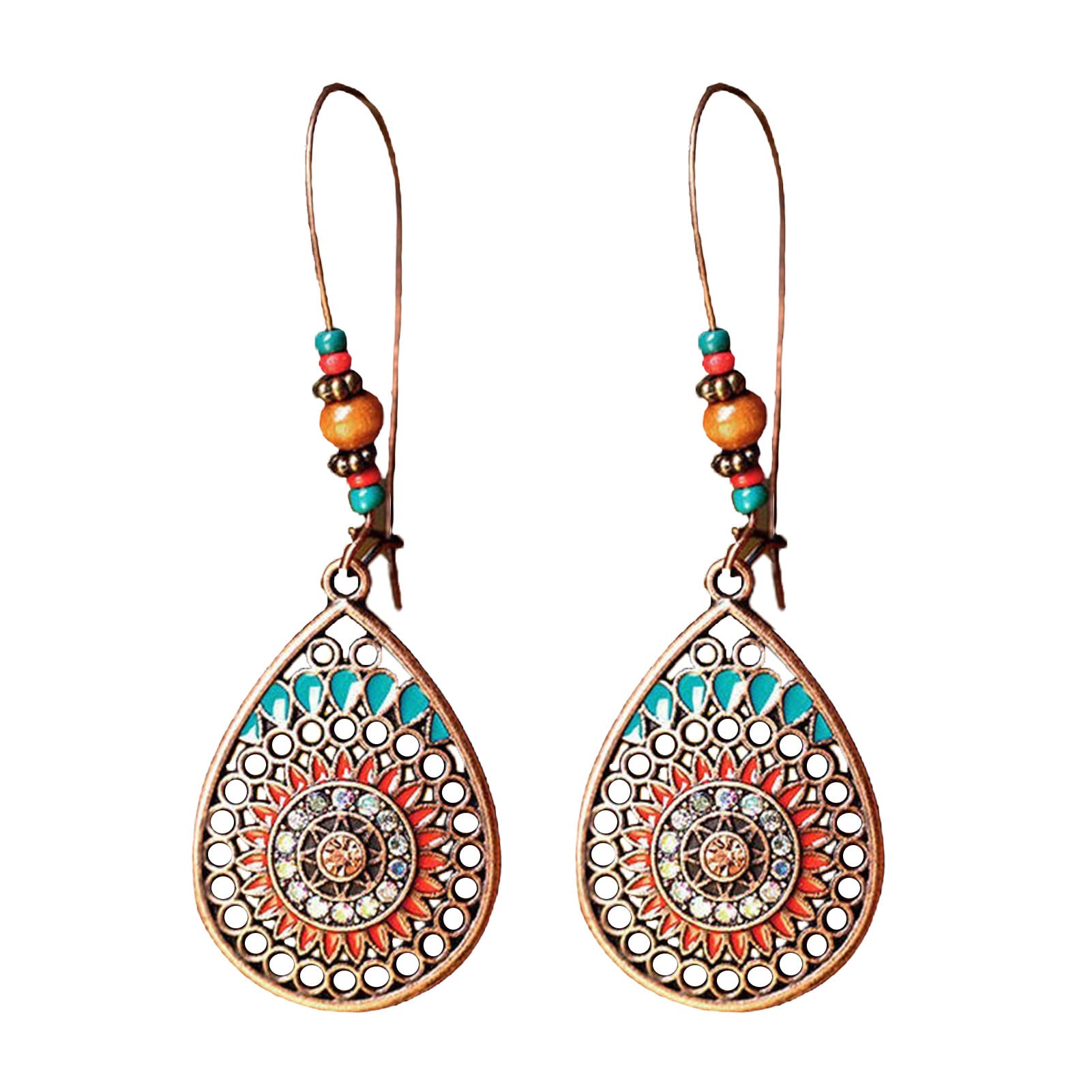 Hislaves Fashion Drop Earrings for Women - Bohemian Vintage Hollow Flower Dangle Earrings, Perfect Gift for Girls & Women | Ideal for Parties, Weddings & Everyday Wear