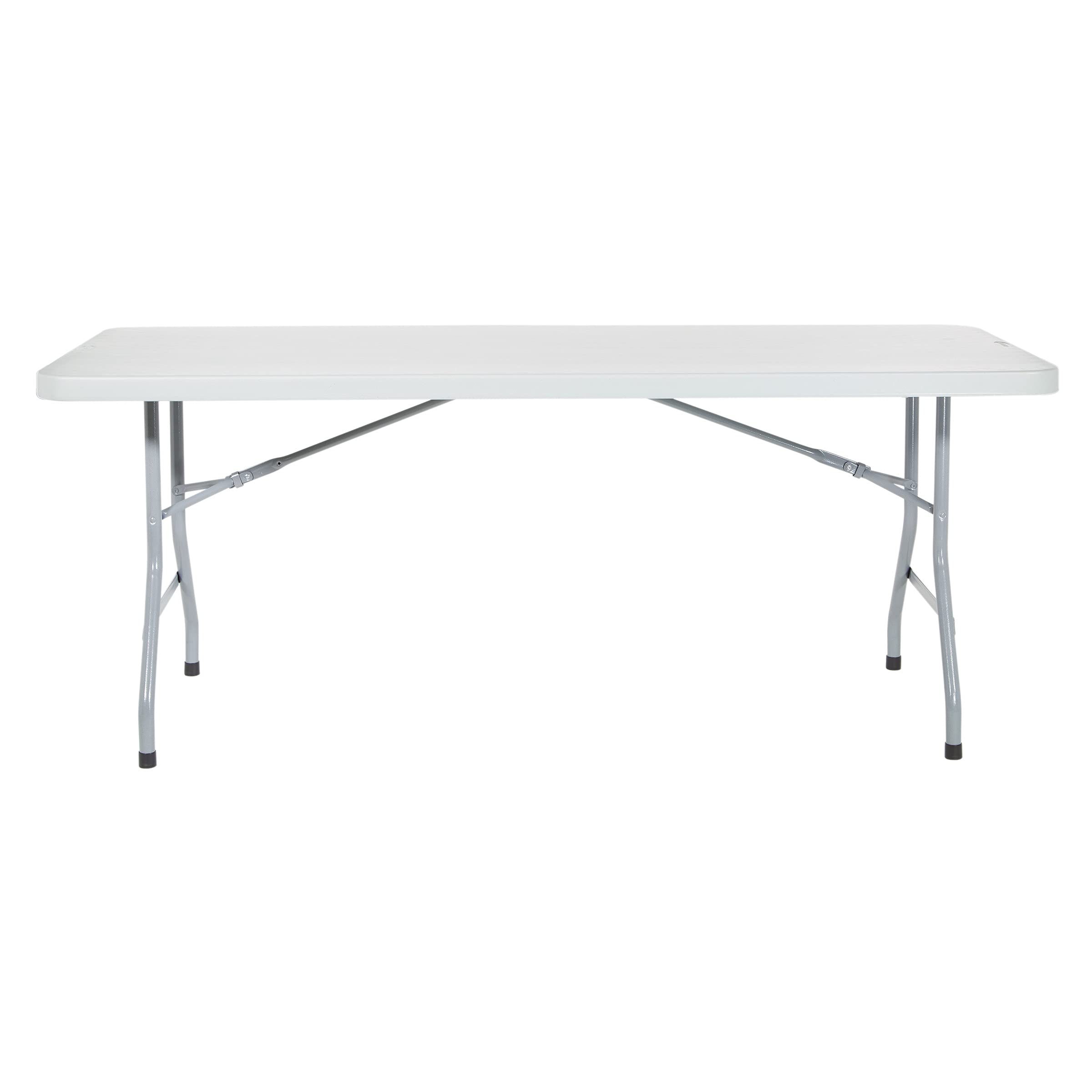 Office Star 6-Foot Light Gray Resin Folding Table - Durable Multipurpose Rectangle Table for Indoor & Outdoor Use | Perfect for Parties, Events, Camping & Home Office