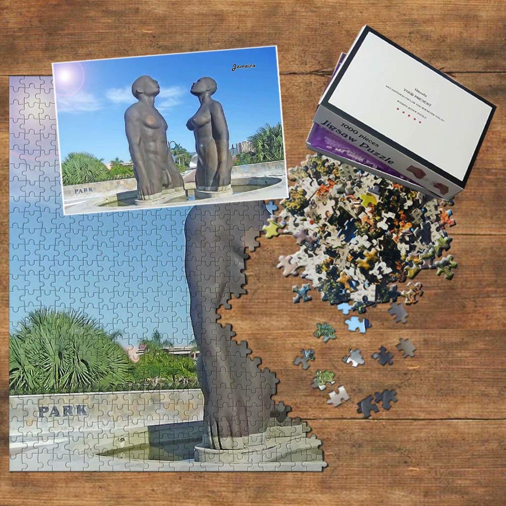 1000 Piece Jamaica Jigsaw Puzzle - Wooden Travel Souvenir Puzzle with Statue Design | Perfect for Family Game Night, Home Decor & Jamaica Lovers