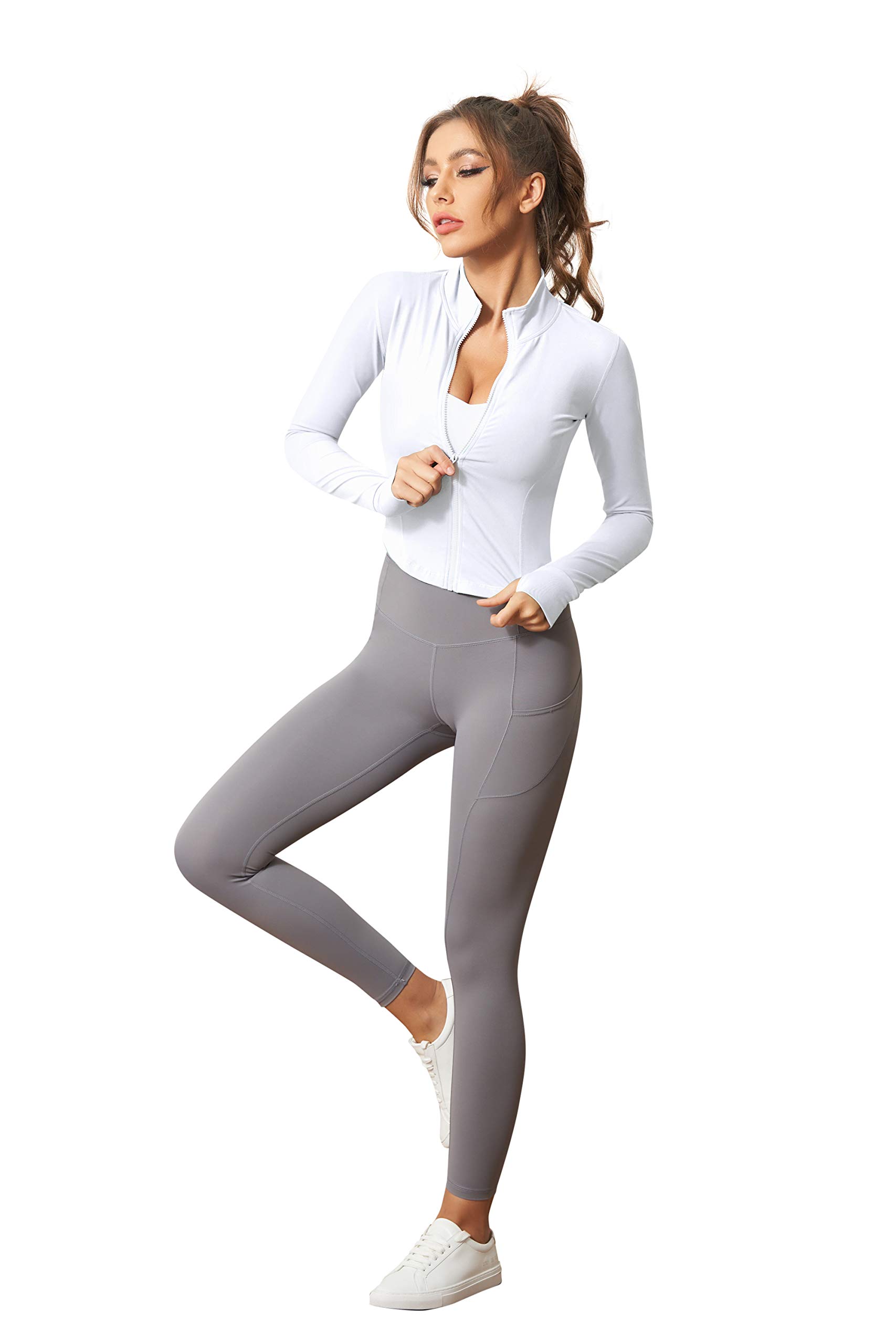 Women's Lightweight Stretchy Athletic Jacket - Full Zip Running & Workout Track Jacket for Gym, Yoga & Outdoor Activities