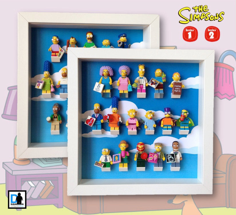 2-Pack Lego® Simpsons Minifigure Display Frames for Series 1 & 2 - Perfect for Collectors and Home Decor